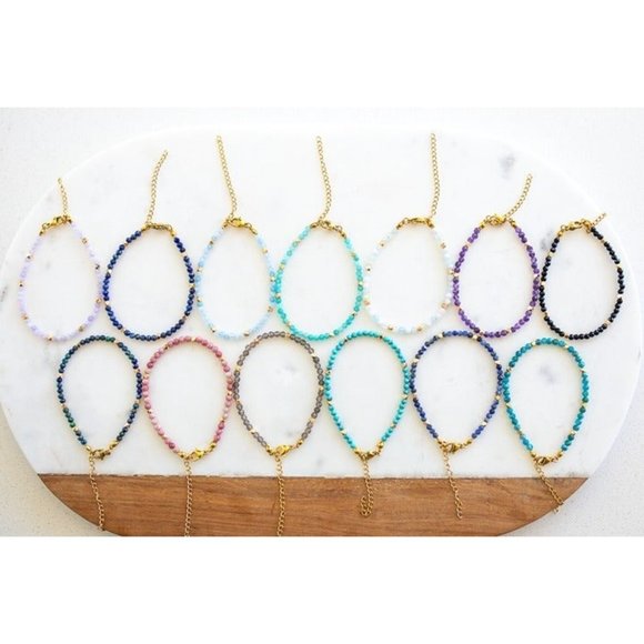 Bracelet BEAUTIFUL Vibrant color gemstone beaded bracelet Amazonite gift for her - Picture 8 of 12